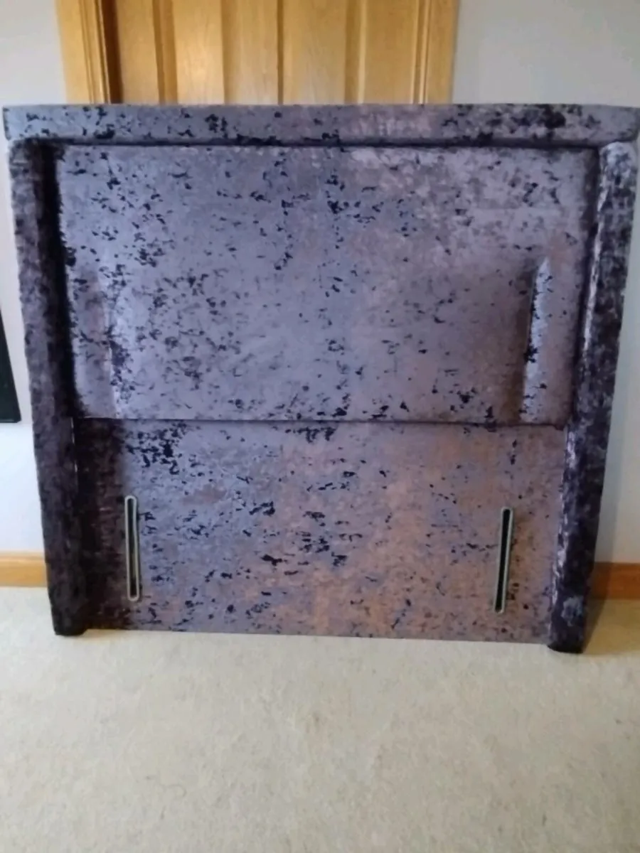 Plush purple double headboard - Image 1