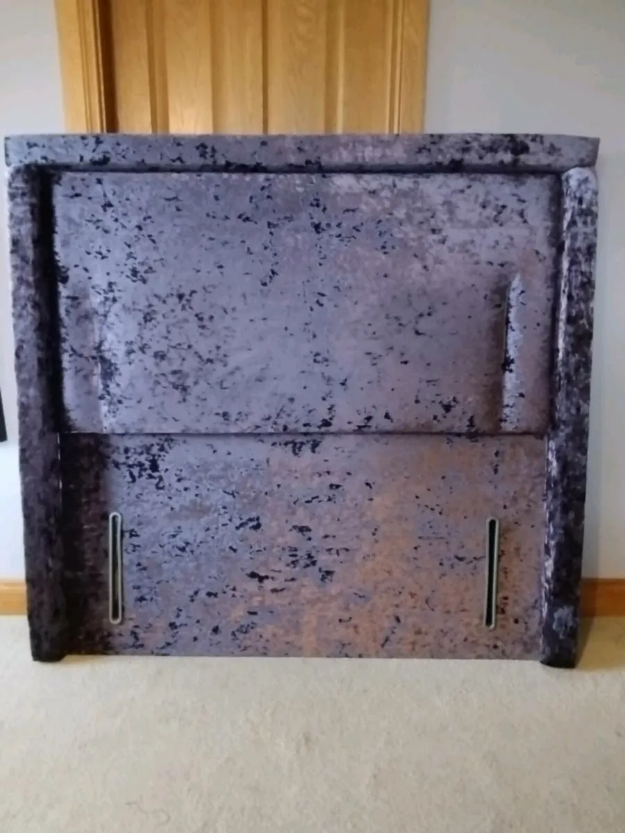 Plush purple double headboard - Image 2