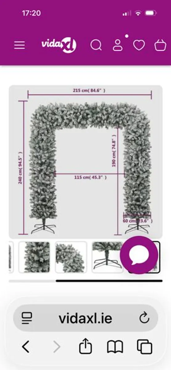 Christmas Tree Arch with Flocked Snow 240 cm - Image 4