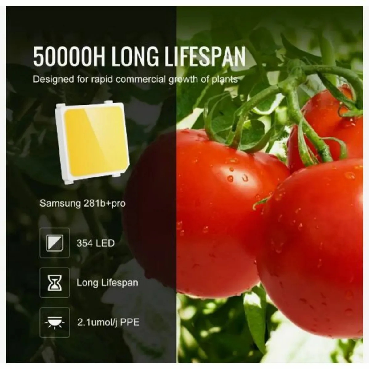 LED Grow Light, 150W Full Spectrum Dimmable - Image 3