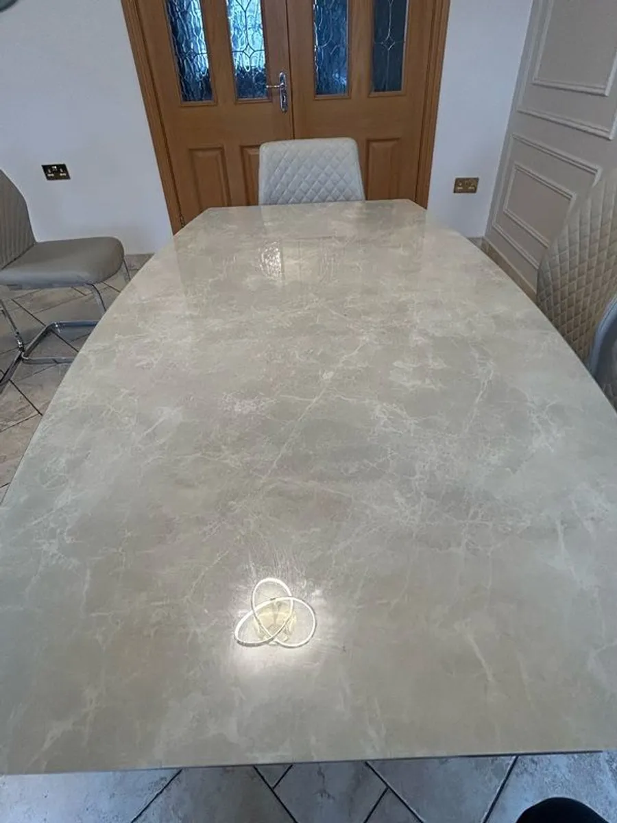 Venice Dining Table - Marble Effect - Image 1