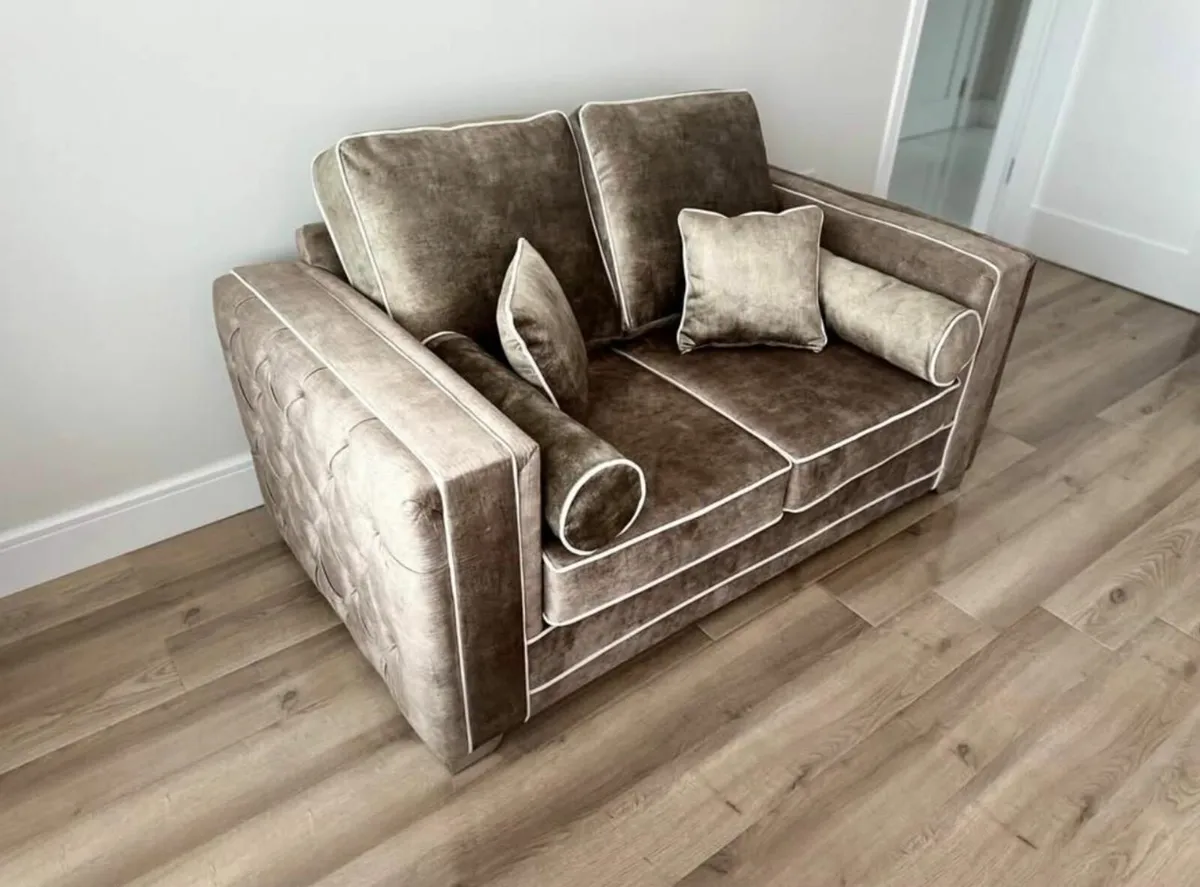 2 Seater and Corner Sofa Marble Mink Brand New - Image 1