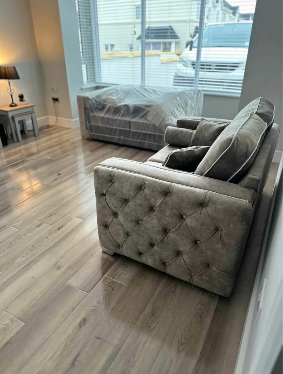 2 Seater and Corner Sofa Marble Mink Brand New - Image 2