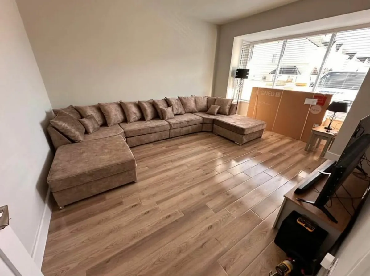 2 Seater and Corner Sofa Marble Mink Brand New - Image 4