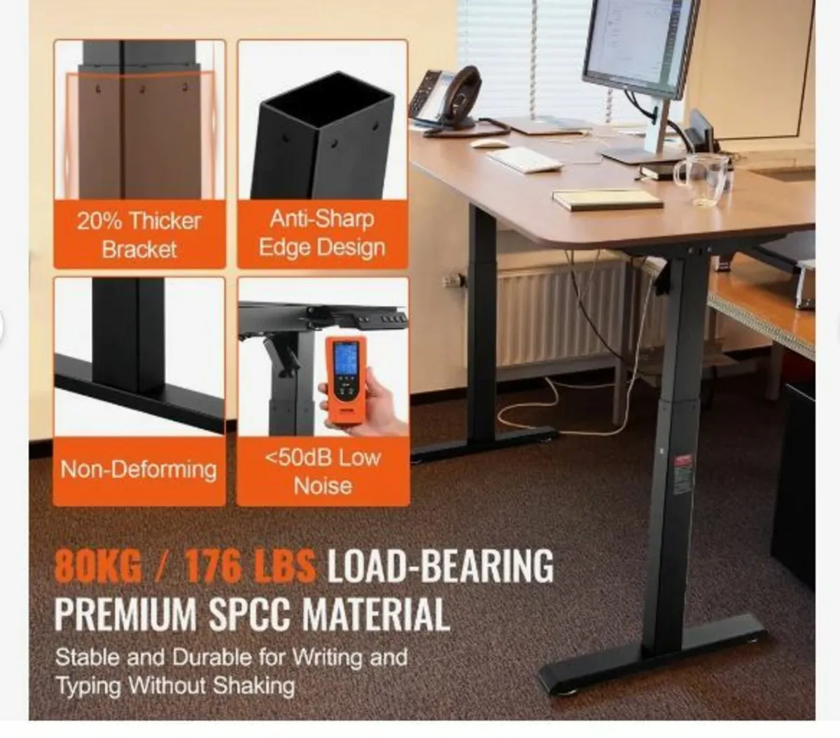 Electric Standing Desk Frame Adjustable 70-117 cm - Image 2