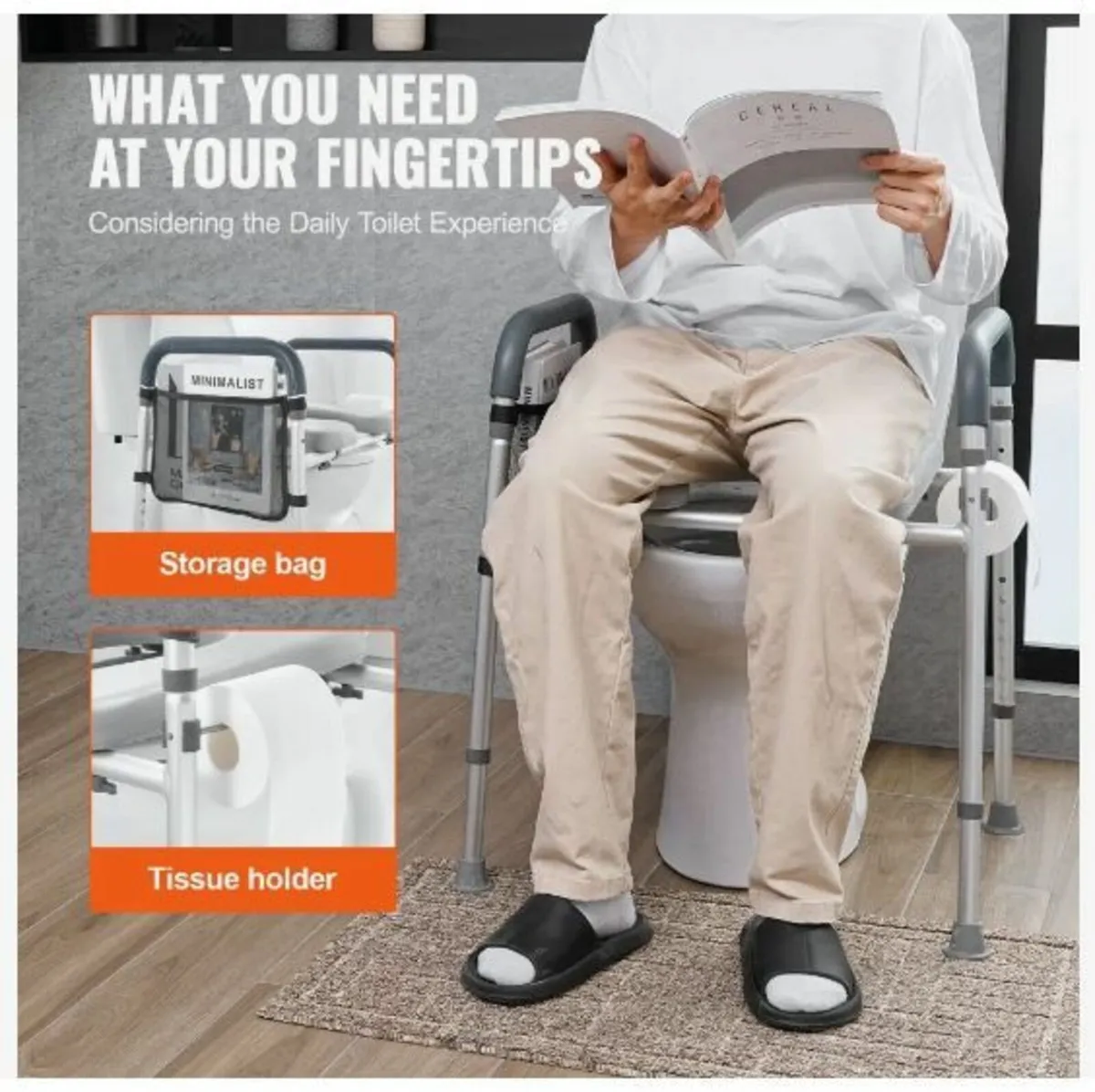 Raised Toilet Seat, 7-Position Height Adjustment - Image 2