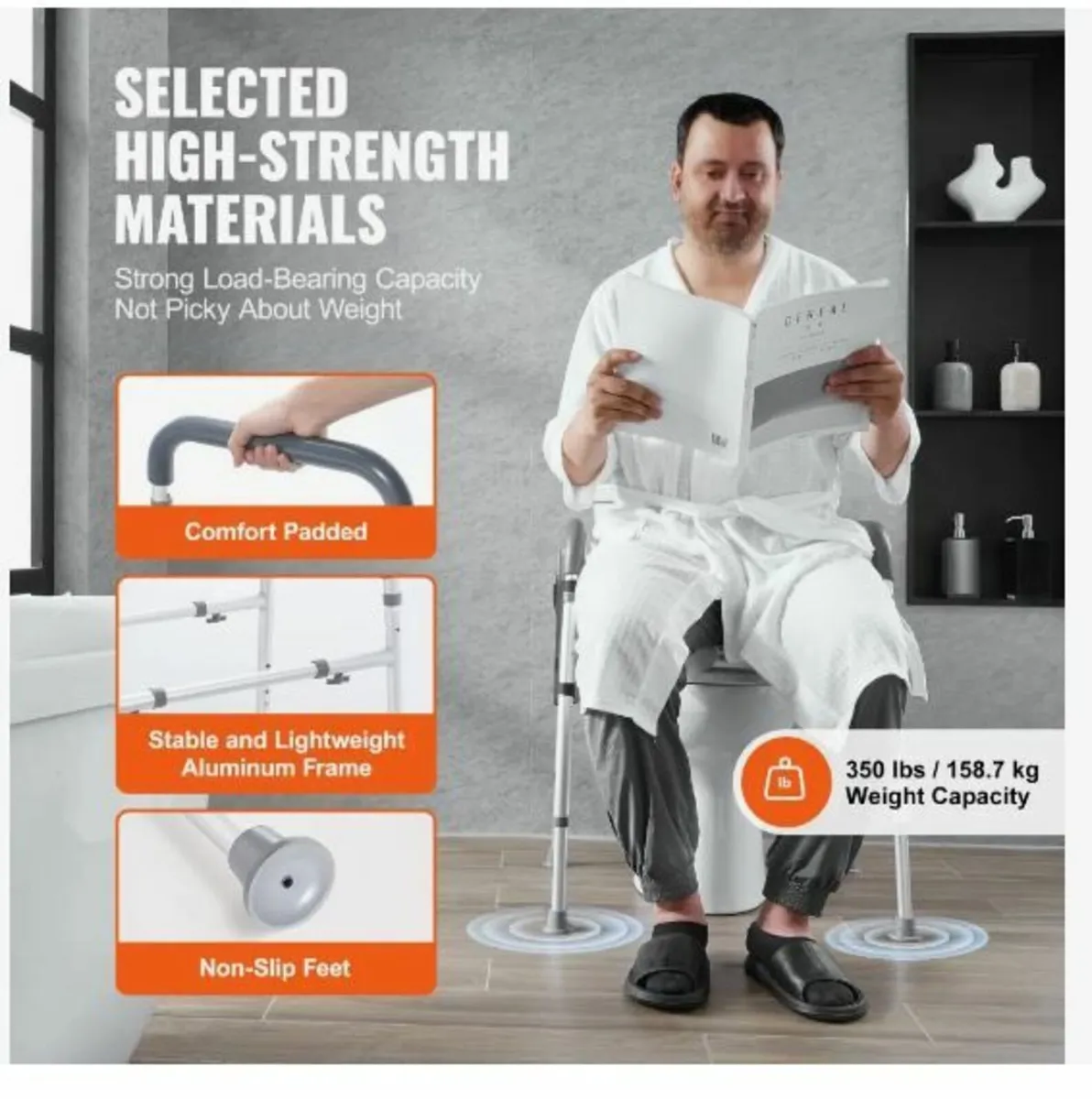 Raised Toilet Seat, 7-Position Height Adjustment - Image 4