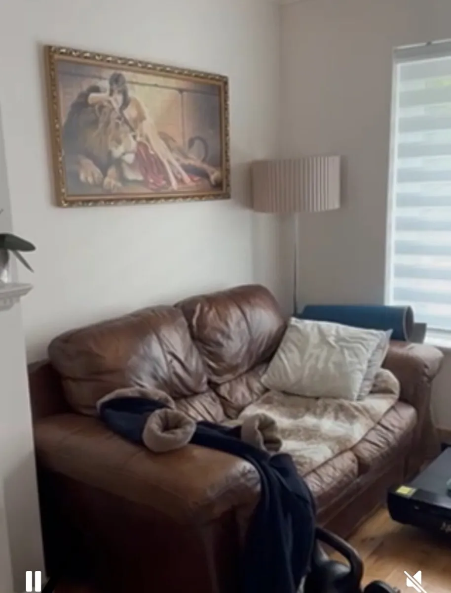 Two Leathers brown sofas - Image 4