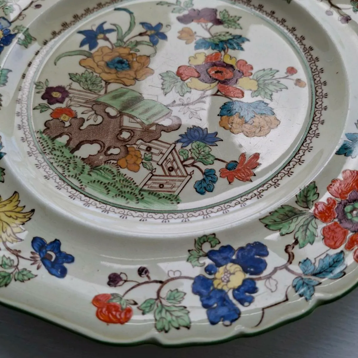 Masons "Green Bible" China Plate - Image 2