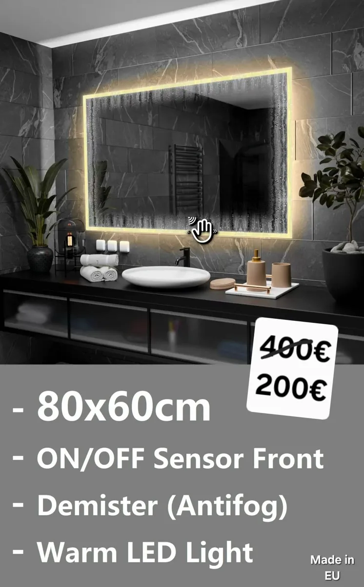 LED Bathroom Mirror 80x60cm - Image 1