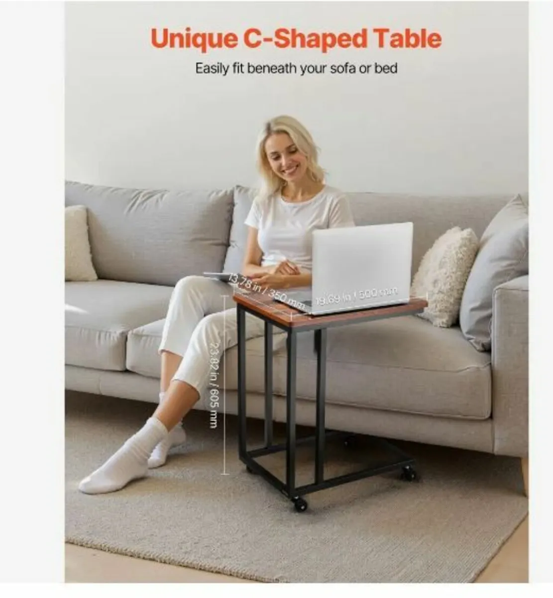 C Table, C Shaped Sofa Side Table - Image 1