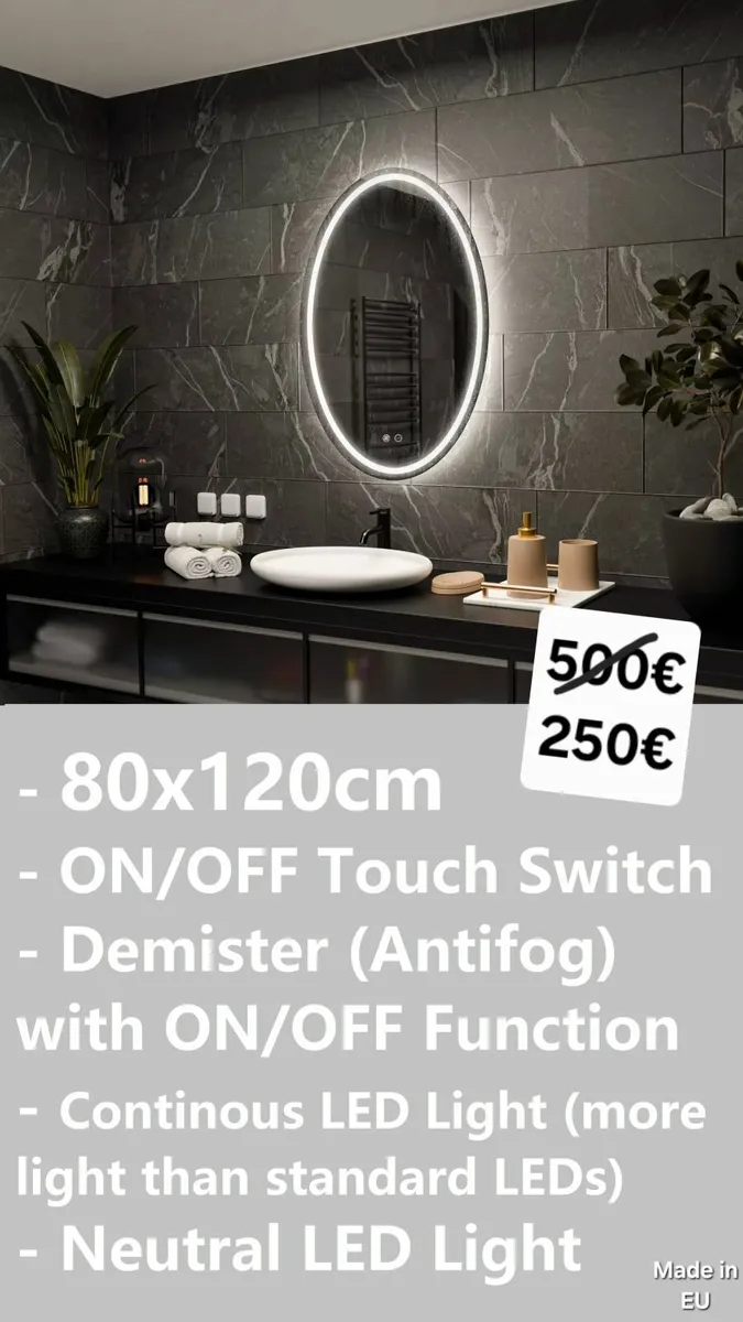 LED Bathroom Mirror Defogger Demister Vanity - Image 1