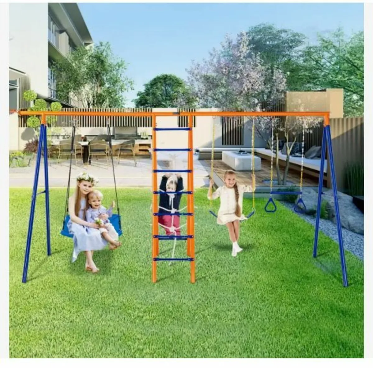 Swing Sets for Backyard, 6 in 1 Swing Set - Image 1