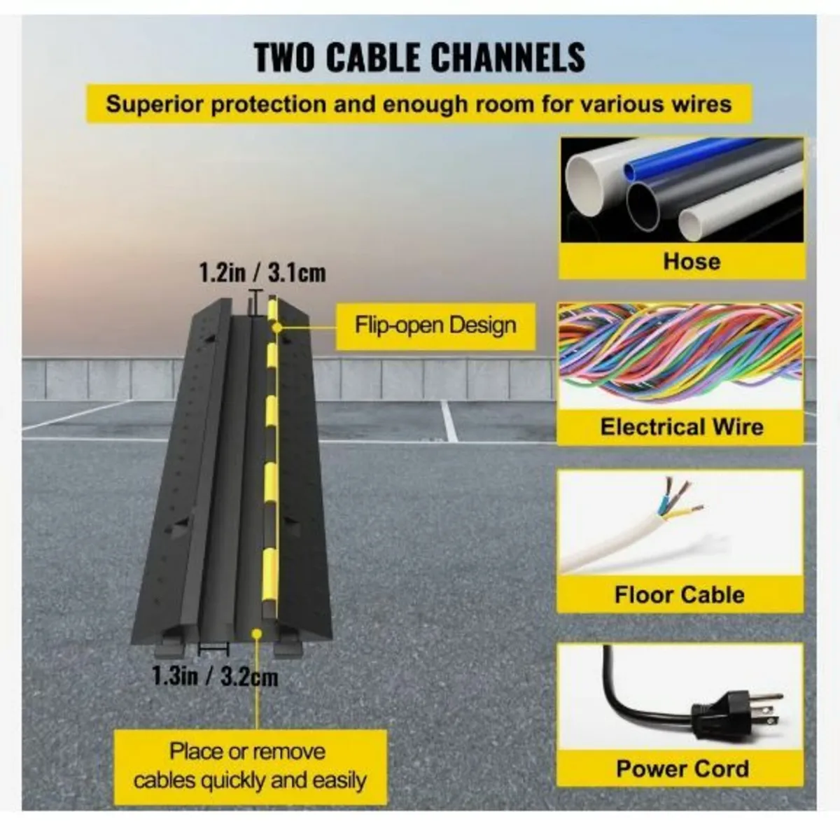 Cable Protector Ramp 101x24.5x5 cm , 5 Packs - Image 4