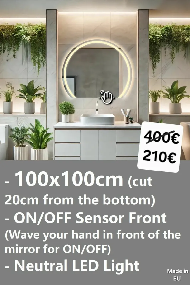 LED Bathroom Mirror 100cm - Image 1