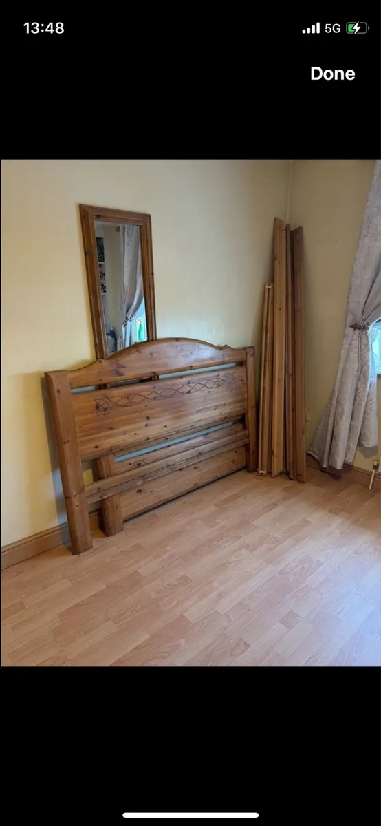 King size wooden bed frame + drawers - Image 2