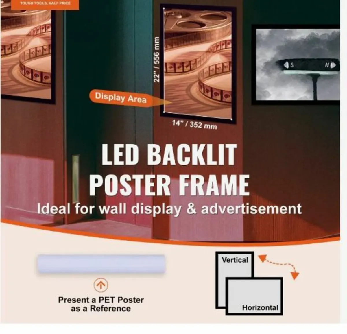 LED Poster Frame in Black, 16 x 24 Inch Picture - Image 2