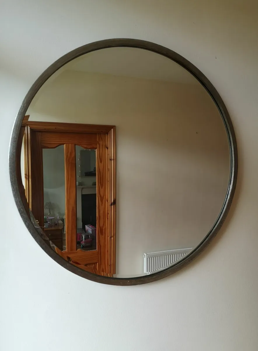 Meubles Antique Silver Round Mirror - Image 4