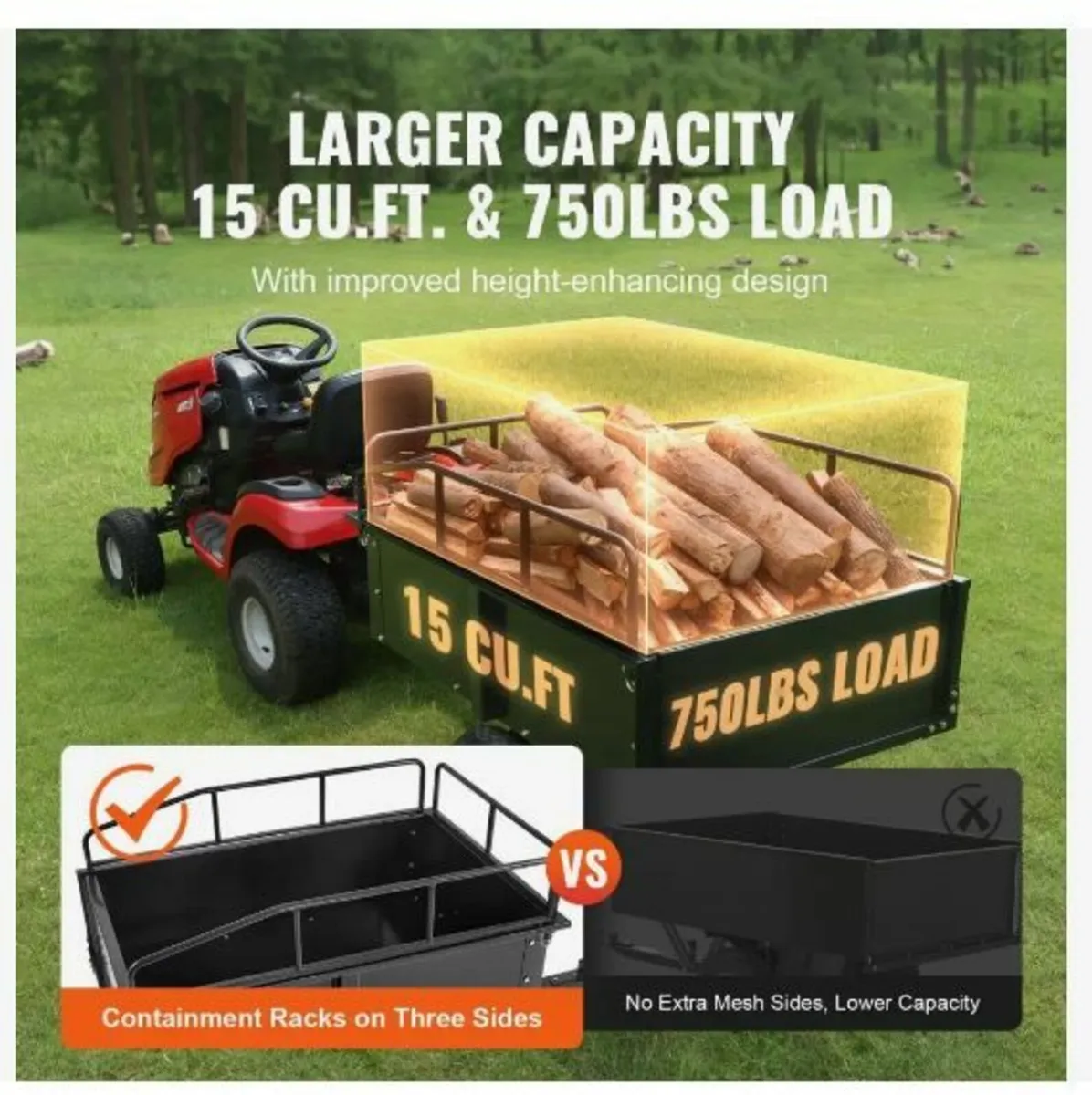 Heavy Duty ATV Trailer Steel Dump Cart - Image 4