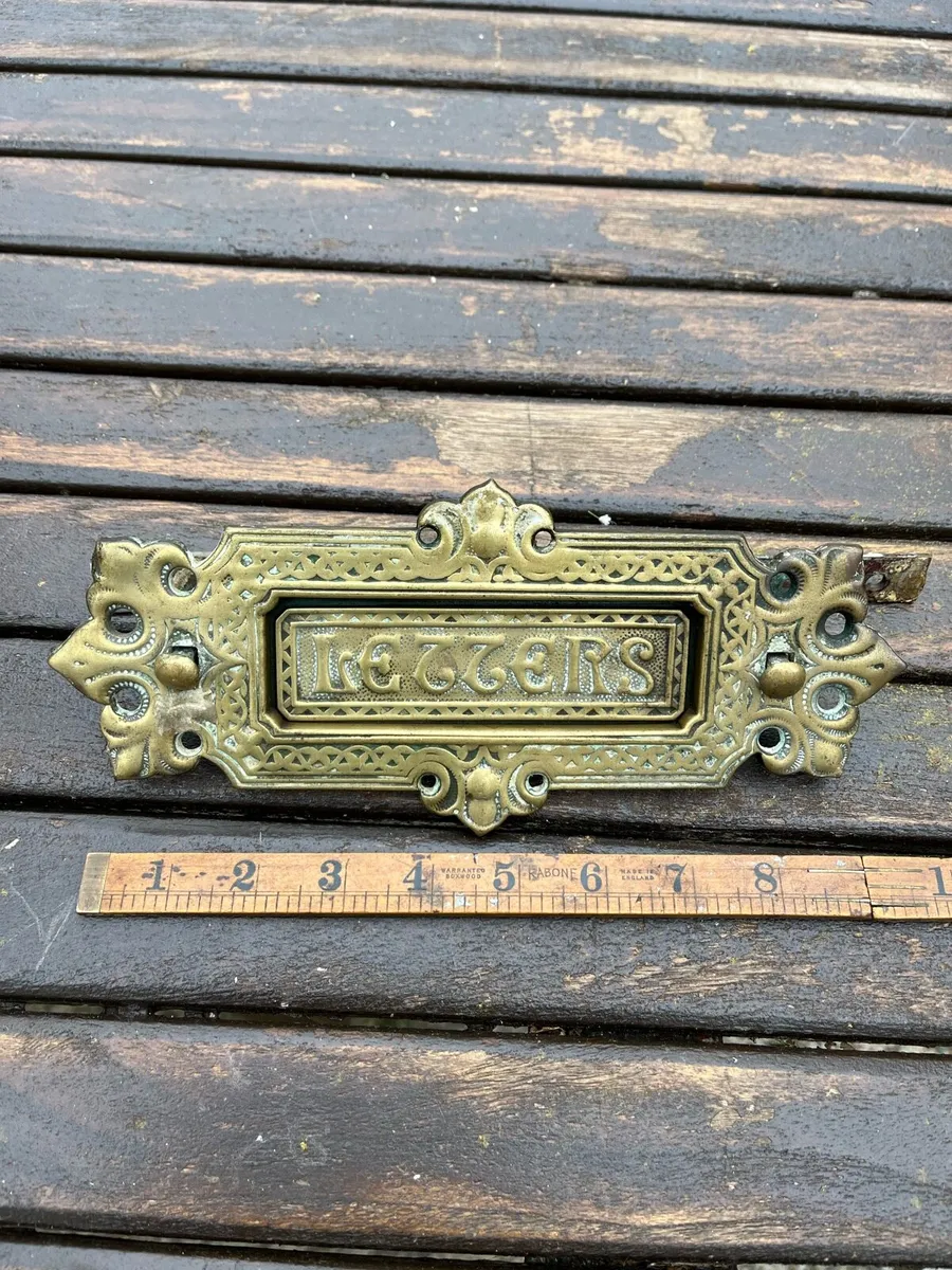 Antique Brass Letterbox - Image 1