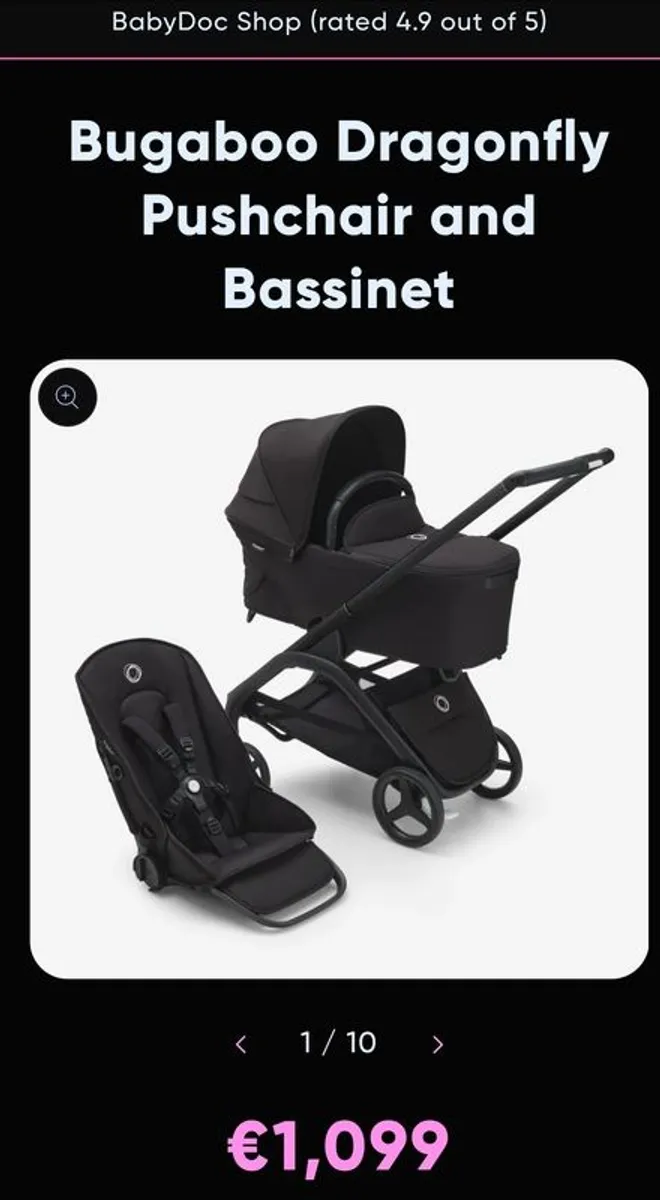 Bugaboo Dragonfly Pushchair and bassinet - Image 1