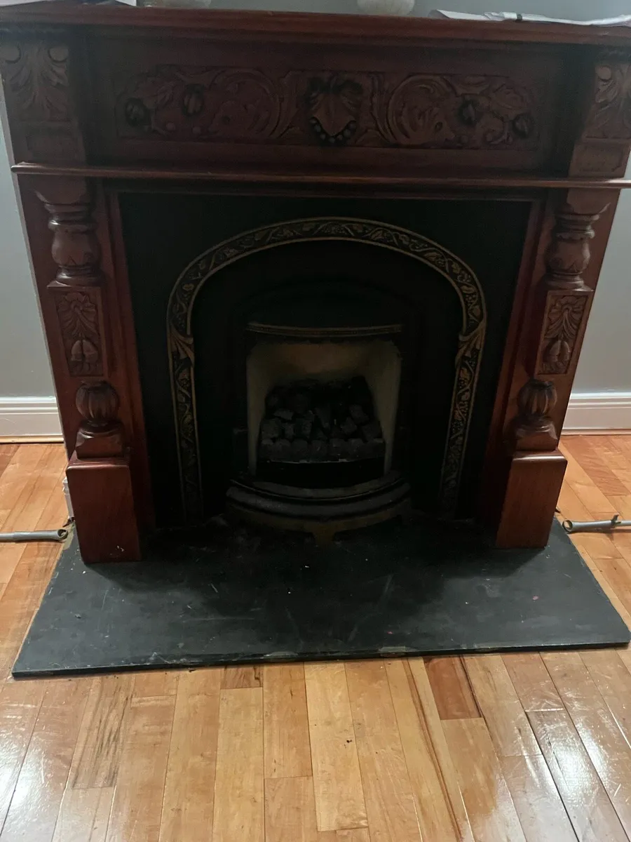 Cast iron fireplace and mantel - Image 1