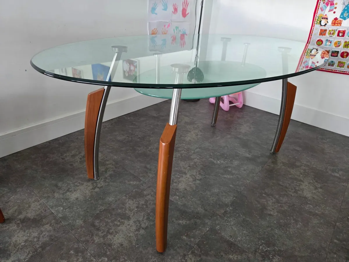 Oval Glass Kitchen Table - Image 1