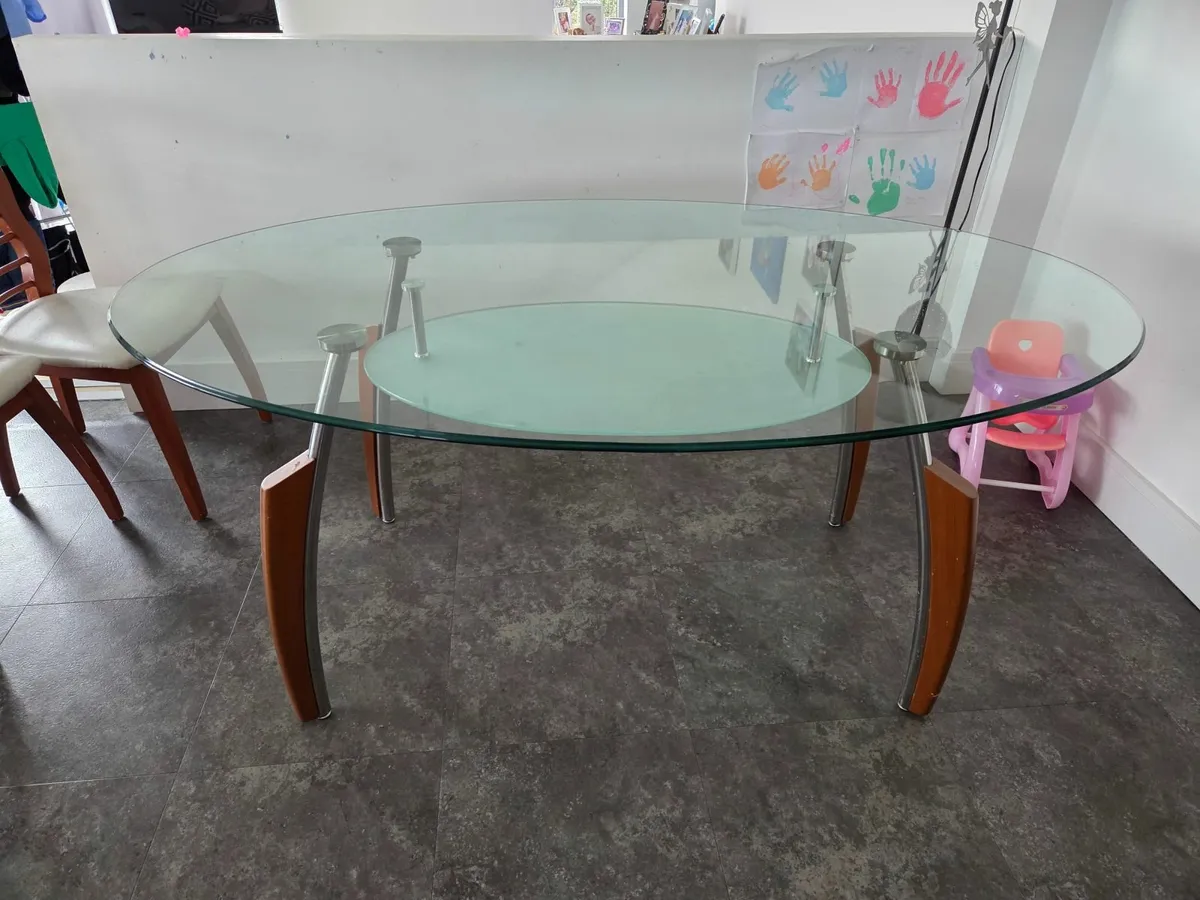 Oval Glass Kitchen Table - Image 2