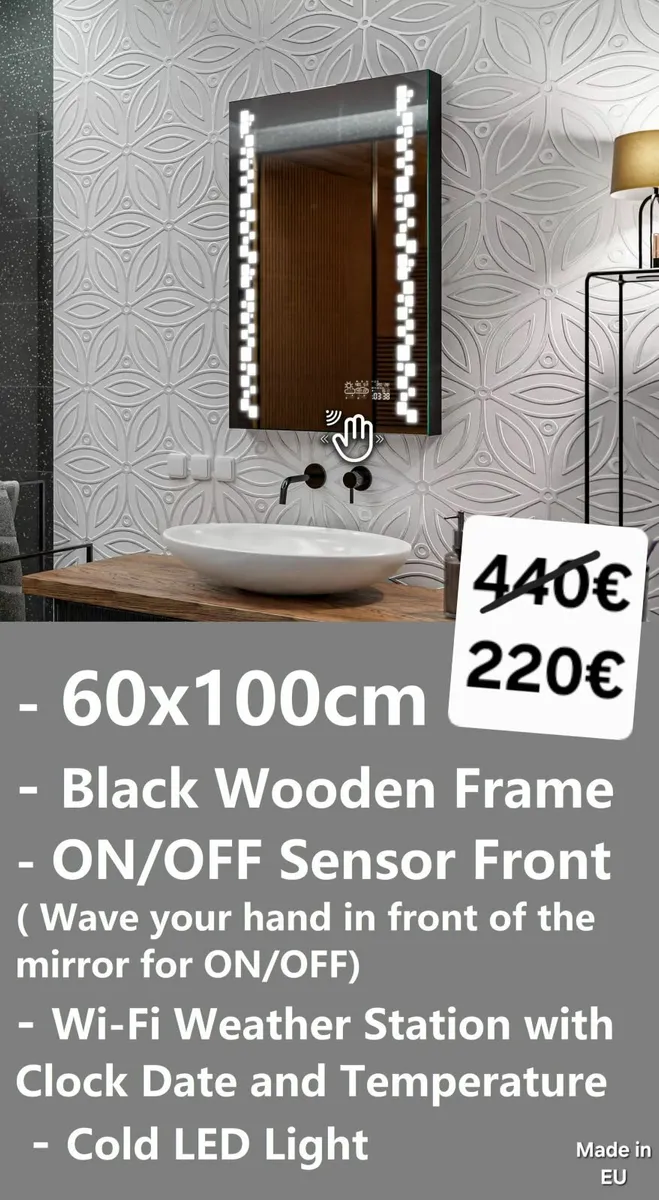 LED Bathroom Mirror 60x100cm - Image 1
