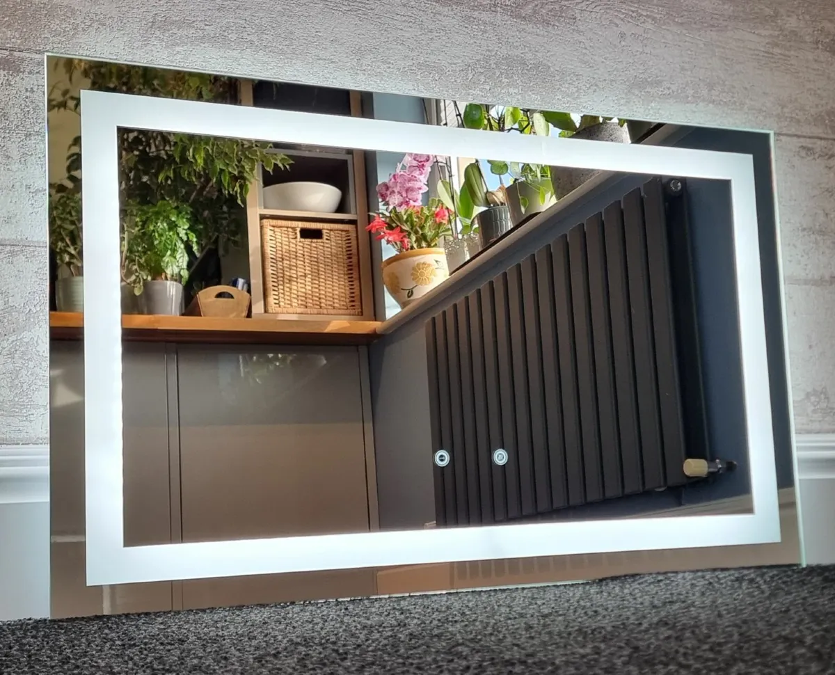 LED Bathroom Mirror 80cm Antifog Demister Dual LED - Image 2