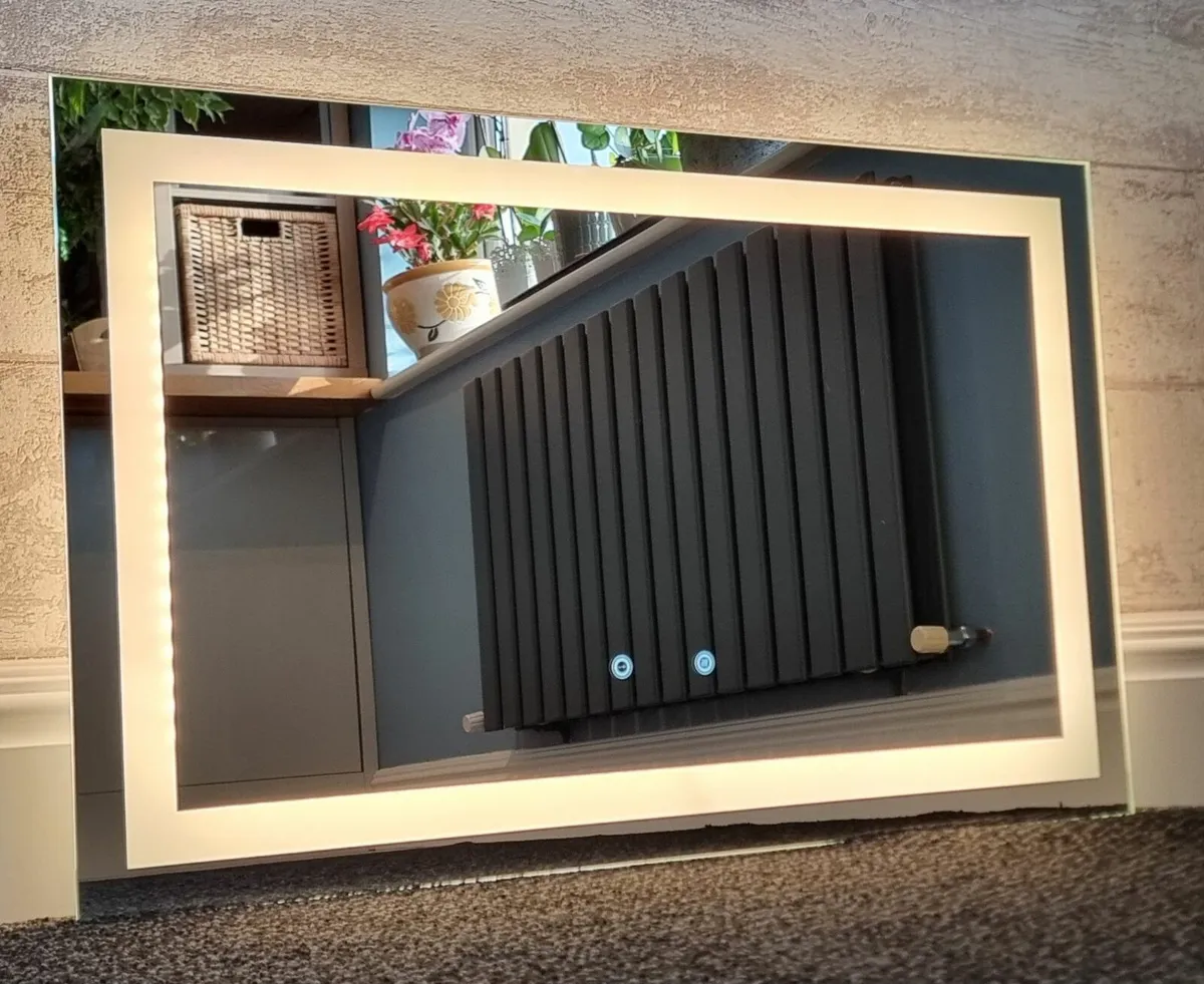 LED Bathroom Mirror 80cm Antifog Demister Dual LED - Image 3