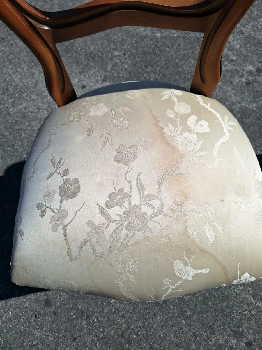 Two balloon back chairs Seats needs upholstery - Image 4