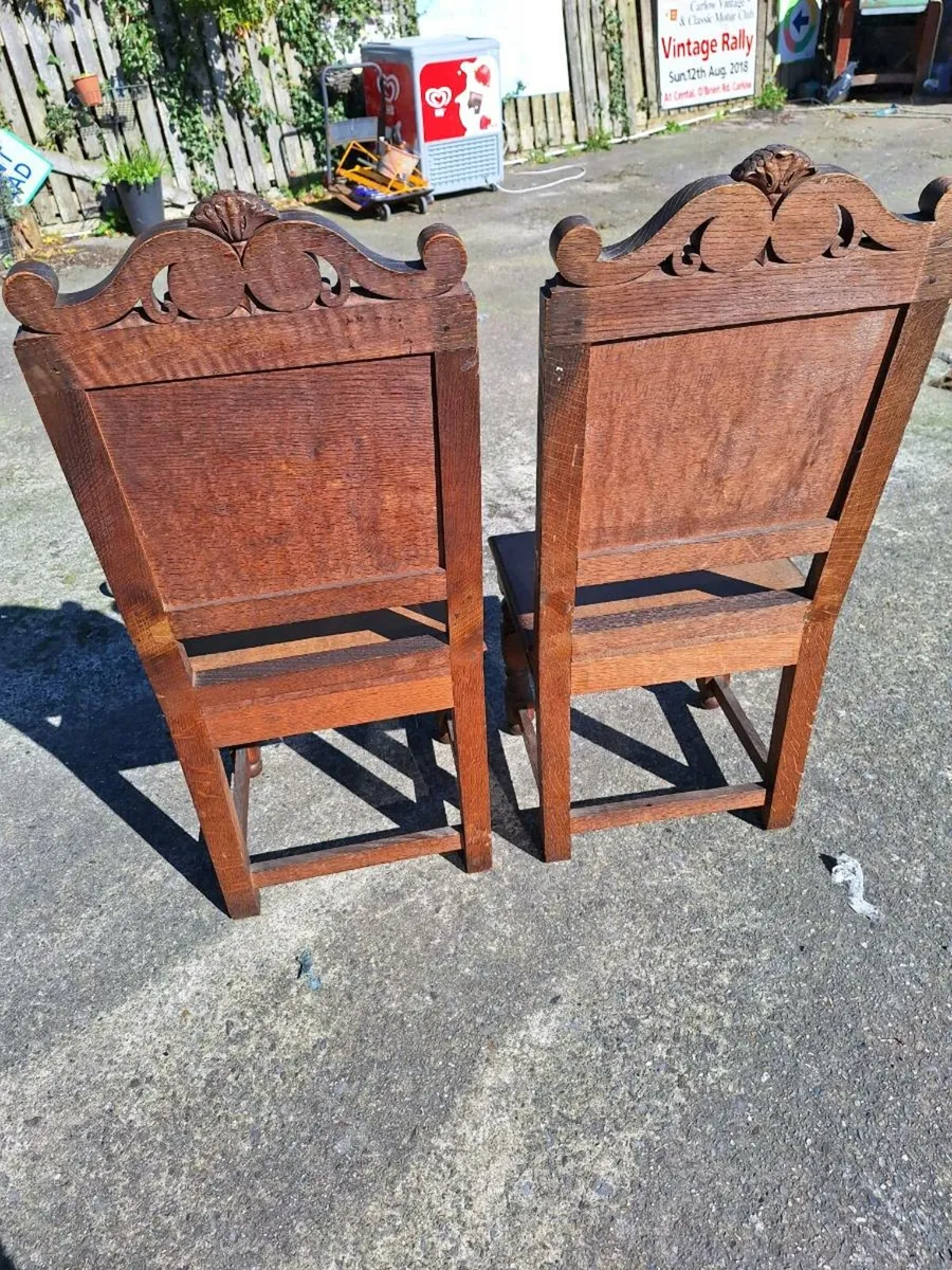 Two late 19th century hall chairs need repairs - Image 2