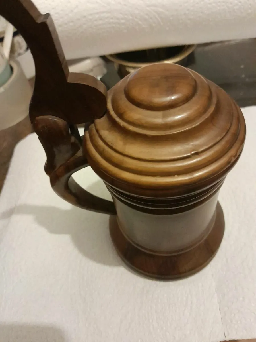 Vintage hand carved tankard - Image 4