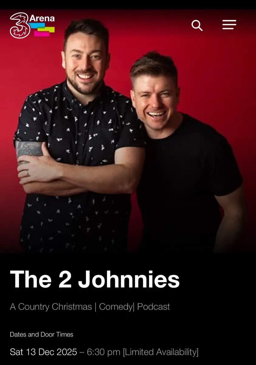 Concert tickets - The Two Johnnies podcast