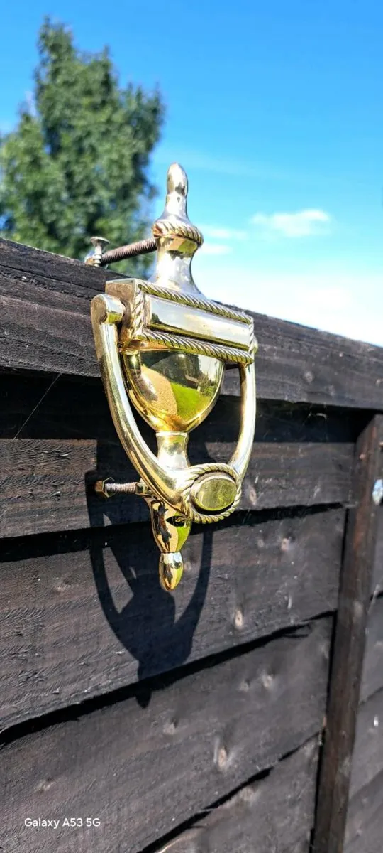 2 original brass door strikers - Image 2