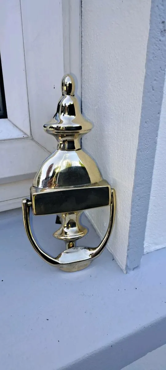 2 original brass door strikers - Image 4