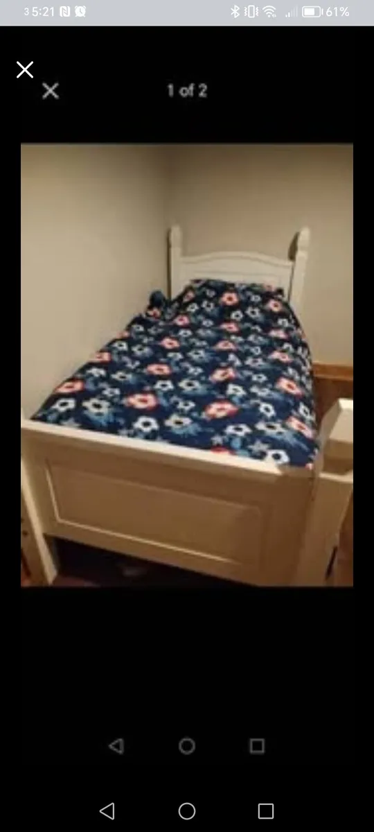 Reduced solid oak bed and mattress - Image 1