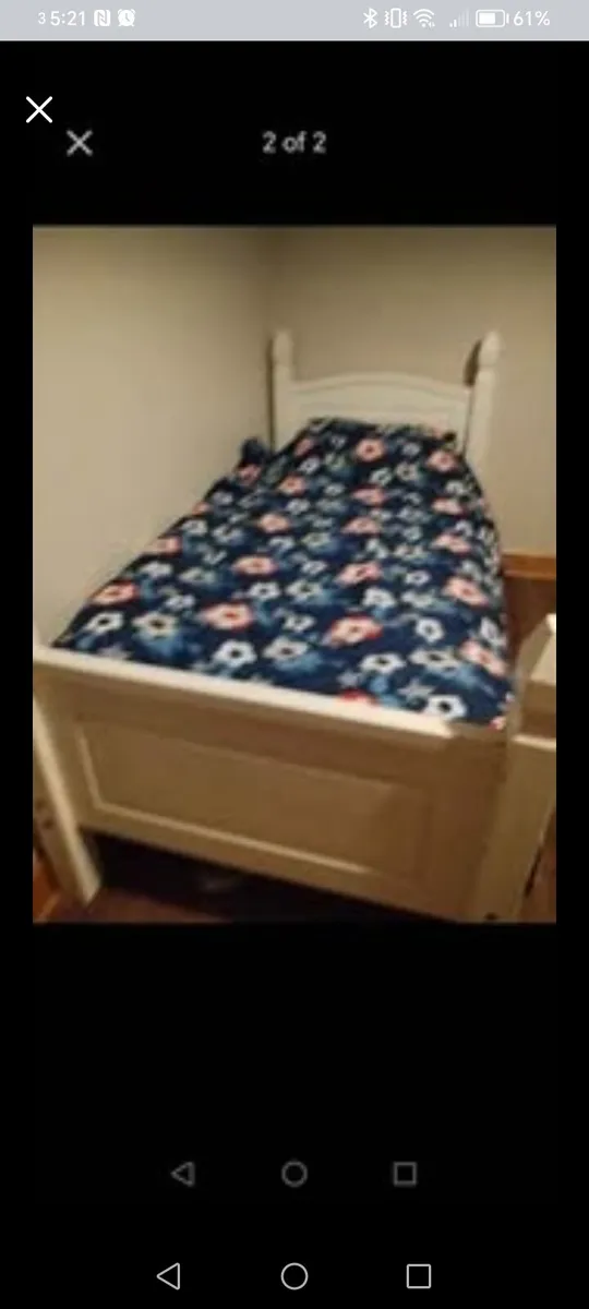 Reduced solid oak bed and mattress - Image 2