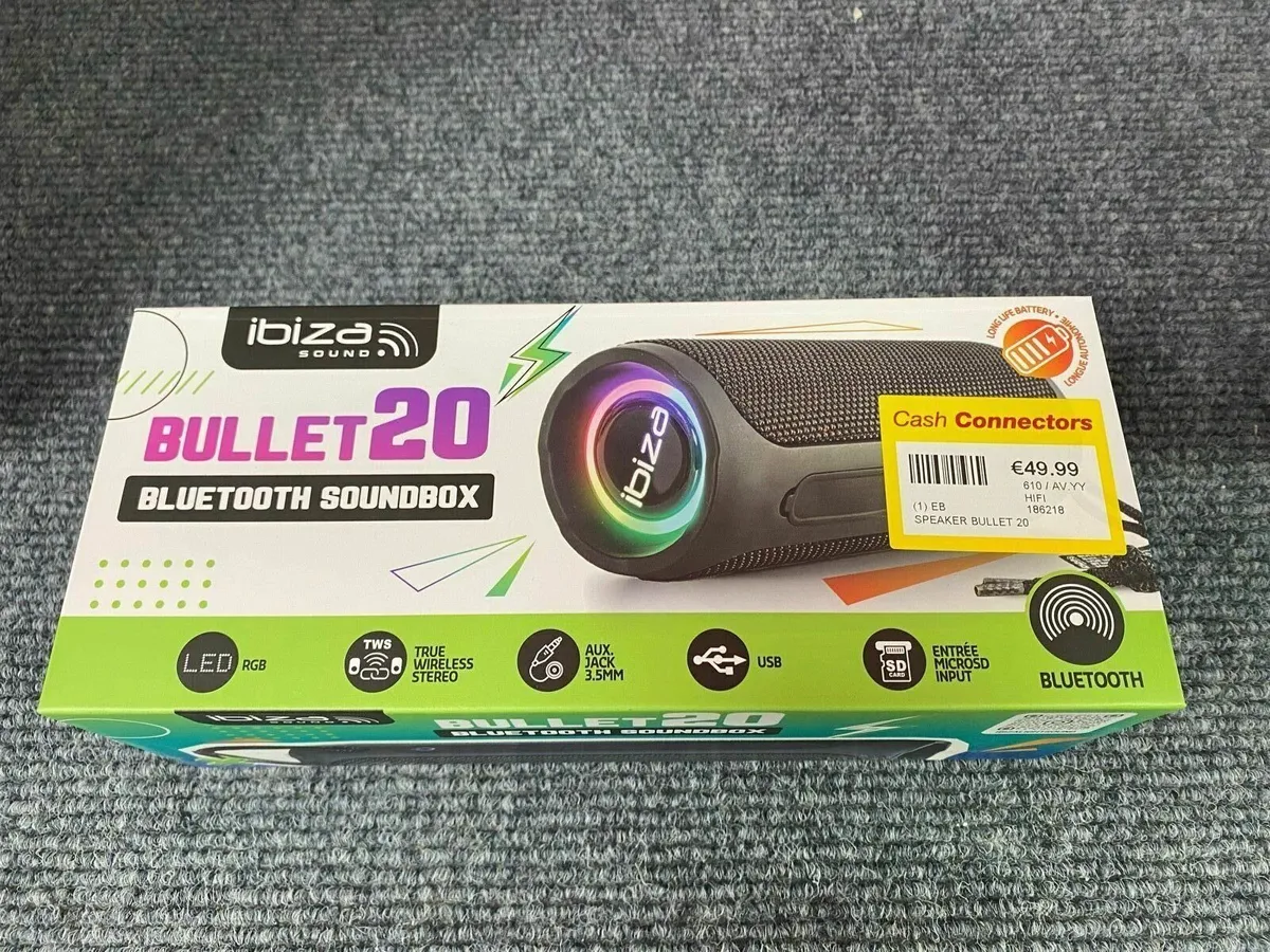 IBIZA Bullet20 20W Bluetooth Speaker - Image 1