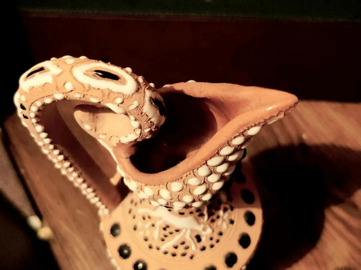 GREEK CLAY ART,14"Tall Hand Created Signed Oil Jug - Image 4