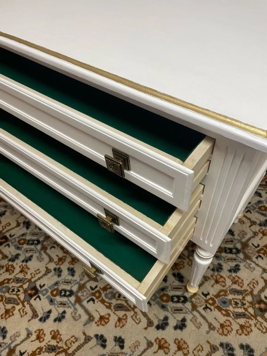 FLASH SALE! Was 370 now 320 ! Elegant Swedish Style Chest of Drawers with Brass Details - Image 4