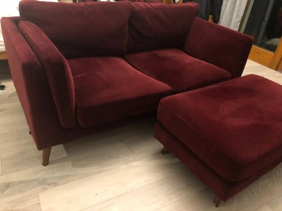 2 Seater Sofa, Armchair and Footstool - Image 1