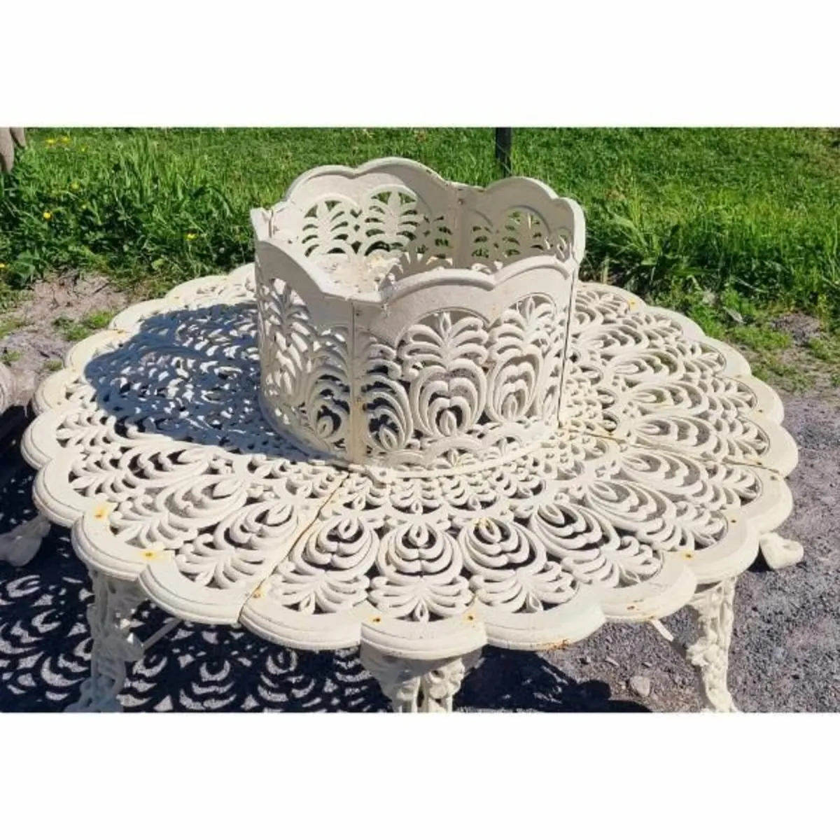 Cast Iron Tree Bench White CH-717-W - Image 2