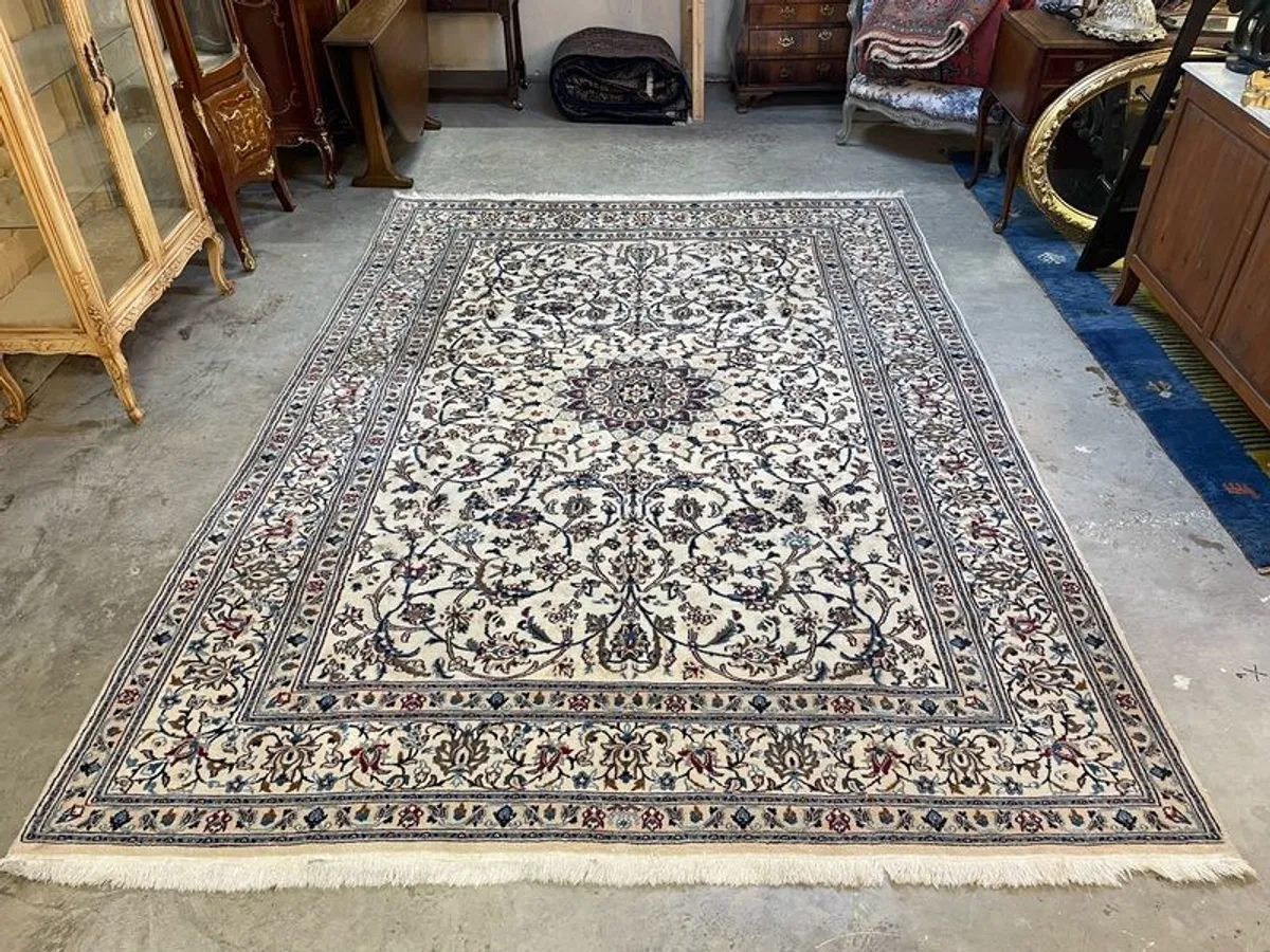FLASH SALE ! Was 1495 Now 1200 ! Fabulous Hand Knotted Vintage Nain Rug - Image 1