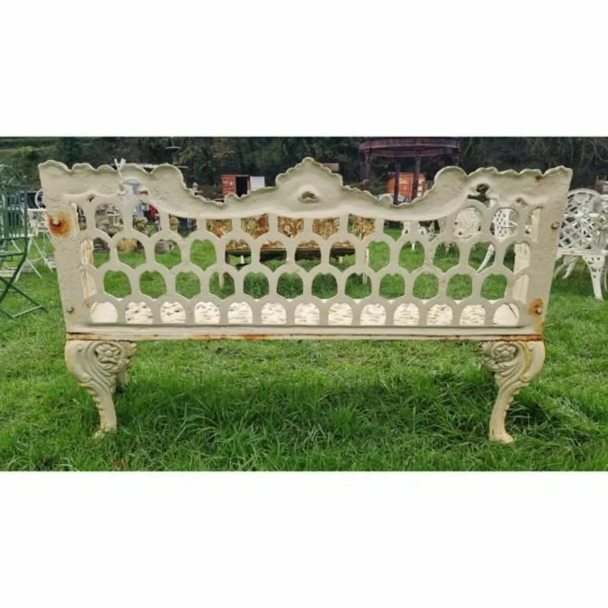 Bench Cast Iron Horse Shoe Large White CH-R-742-W - Image 2