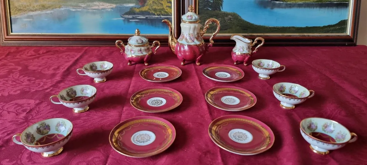 15Pc.Gloria West Germany HeavyGold Gilt Coffee Set - Image 4