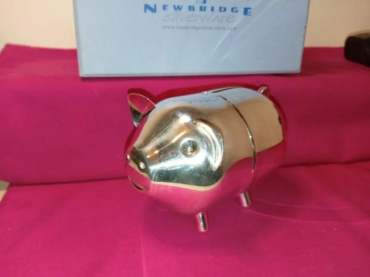Newbridge silverware Piggy Bank Approx 12x8cms g/c - Image 2