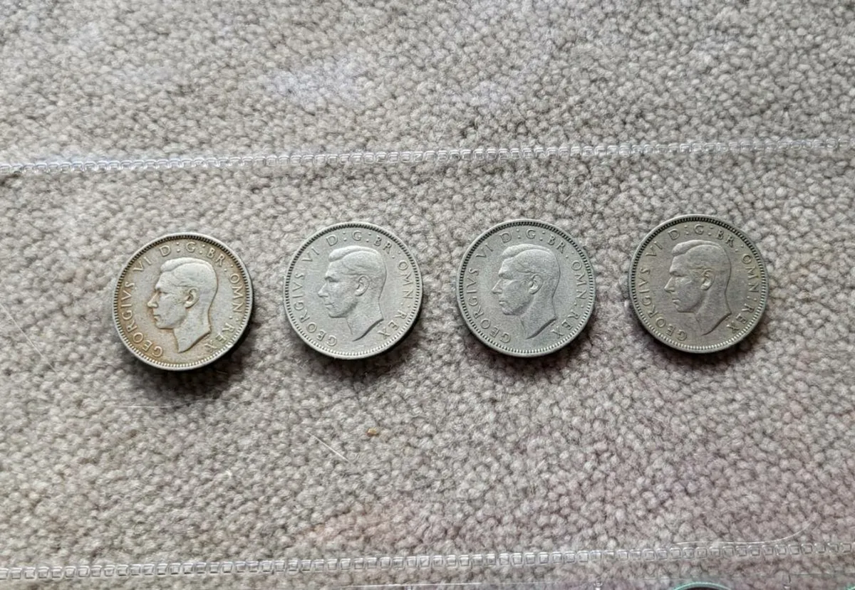 4 George VI shillings 1948-1951. - Image 2