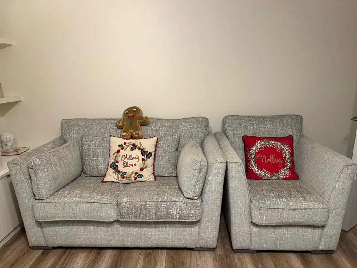 Grey Sofa Set - 3 Seater, 2 Seater and Armchair - Image 2